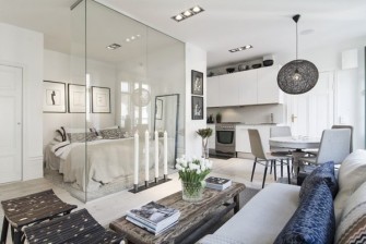 Căn hộ nhỏ vẫn thoáng đẹp nhờ vách kính